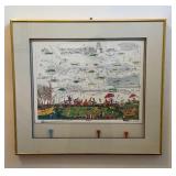 Golfing Framed Signed Print 18x20