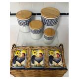 4 Piece Canister Set Plus Basket