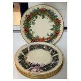6 Lenox Christmas Plates 10.75 inch