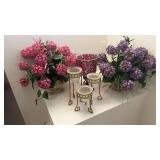 Faux Flowers & Candle Holders