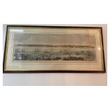 Early Litho New York from Staten Island Brooklyn