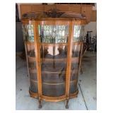 Antique Curved Glass Locking China Closet