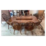Solid Wood Dining Table W/ Chairs & Extra Leafs