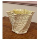 Belleek  limpet hexagonal vase 3.5 inches tall
