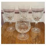 3 Waterford Crystal Wine Glasses & 1 Brandy