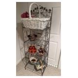 Wire Rack With Towels & Decor