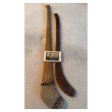 Antique Field Hockey Sticks & Photo postcard