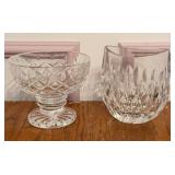 Crystal vase & Footed Dish