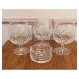Crystal Brandy Snifters & Ash Tray