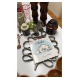 Monkey Pod Serving Bowl & Vintage Kitchen Ware