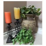 Home Decor Castiron Candle Holders & pottery Vase