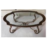 Oval Glass Top Coffee Table 30x47x17.5 inches