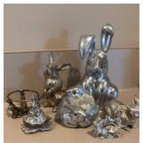 Aluminum & Plated Rabbit Figurine Collection