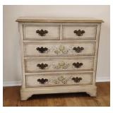 Shabby Chic Chest of Drawers w/Glass Top Protector