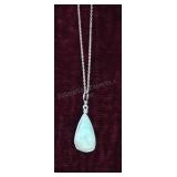 Sterling Silver 925 Thin 18" Chain w/Stone