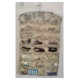 Dual Sided Hanging Jewelry Organizer w/Contents