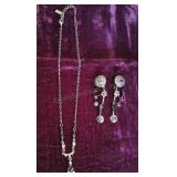 1928 Brand Costume Jewelry Necklace & Pair of Clip