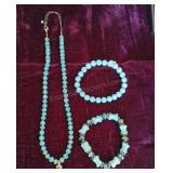 Beaded Necklace and Bracelets-Inc Sterling 925