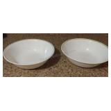 Pair of Corelle Green Stripe Vegetable Bowls