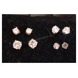 4 Pair Stud Pierced Earrings
