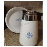 Corningware Blue Cornflower Pie Plate and Coffee