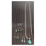 Assorted Jewelry - Pierced Earrings, Pendant w/
