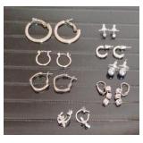 8 Pair Pierced Earrings Inc Sterling Silver