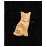 14kt Gold Cat Earring