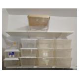 Assorted Plastic Shoe Boxes