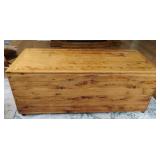 Rustic Rolling Wood Storage Trunk *