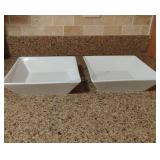 The Cellar Whitewear 2 Square Serving Bowls 9x9
