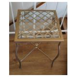 Decorative Glass Top Metal Side Table
