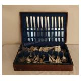 Box of Silver Plate/Stainless Vintage Flatware