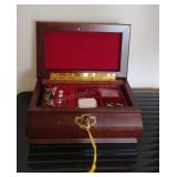 Jewelry Box w/Key & Contents