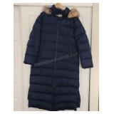 Ladies Lands End Full Length Winter Coat XL Navy