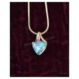 Sterling Silver 925 Blue Topaz Necklace