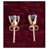 14kt Gold and Blue Topaz Stud Earrings