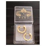 14kt Gold Stamped 585 Hoop Pierced Earrings