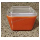 Vintage Pyrex Small Red Refrigerator Dish w/Lid