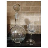 Decanter Bottle and Matching Wine Glass