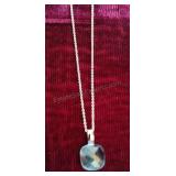 14kt White Cold Chain 18" and 14kt Pendant