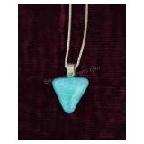 Sterling Silver 925 Box 16" Chain w/Pendant