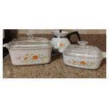 Corningware Wildflower Casseroles & Tea Pot