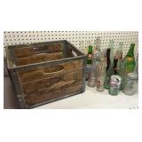 Dairy Crate & Vintage Bottles + paper label Faygo
