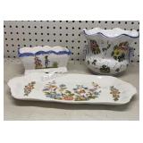 Assorted pottery & serving platter