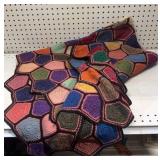handmade crochet hexagon blanket aprox 34x52