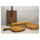 Cutting boards, cheese board & rolling pin