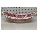 Spode 'Pink Tower' deep oval serving bowl