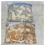 Group of unused Milk Bottle Caps (freezer bags)