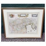 Framed Map Dominium Venetum in Italia 22x26.5
